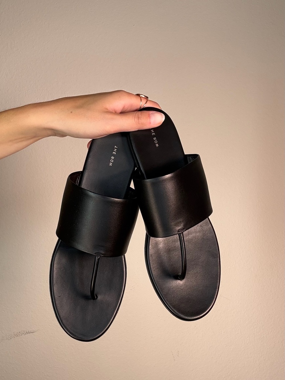 The Row Black Leather Sandals - Picture 3 of 3